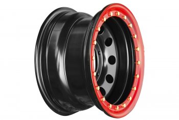 Штампованый диск OFF-ROAD Wheels (стальной усиленный с бедлоком, круг - черный/красный). 8.0 x 15 Лада нива 4х4 2121 Бронто 3 дв. 2-ой рестайлинг (2019-2024) 5x139.7xDIA110.0xET15.0