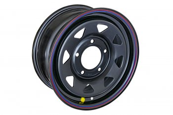 Штампованый диск OFF-ROAD Wheels (усиленный, треугольник мелкий) 6.5x15   (Цвет: черный)
