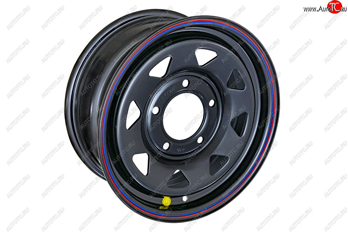 4 099 р. Штампованый диск OFF-ROAD Wheels (усиленный, треугольник мелкий) 6.5x15   (Цвет: черный)