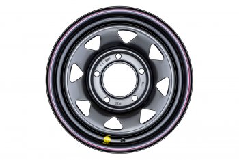 4 099 р. Штампованый диск OFF-ROAD Wheels (усиленный, треугольник мелкий) 6.5x15   (Цвет: черный). Увеличить фотографию 2