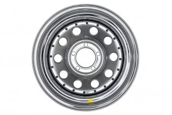 7 349 р. Штампованый диск OFF-ROAD Wheels (усиленный, круг) 8.0x15   (Цвет: хром). Увеличить фотографию 2