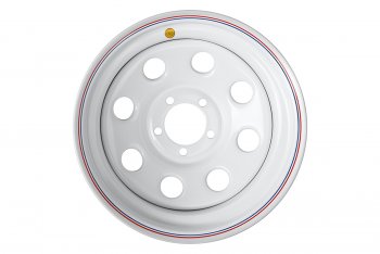 4 799 р. Штампованый диск OFF-ROAD Wheels (усиленный, круг) 8.0x16   (Цвет: белый). Увеличить фотографию 2
