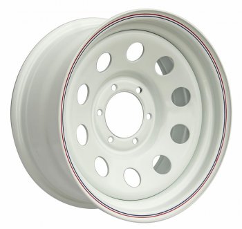 4 649 р. Штампованый диск OFF-ROAD Wheels (стальной усиленный, круг - белый). 8.0 x 16  . Увеличить фотографию 1