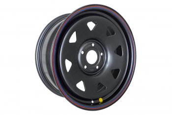 6 199 р. Штампованый диск OFF-ROAD Wheels (усиленный, треугольник мелкий) 8.0x18   (Цвет: черный). Увеличить фотографию 1