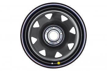 6 199 р. Штампованый диск OFF-ROAD Wheels (усиленный, треугольник мелкий) 8.0x18   (Цвет: черный). Увеличить фотографию 2