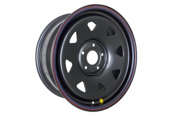 9 599 р. Штампованый диск OFF-ROAD Wheels (усиленный, треугольник мелкий) 8.0x18   (Цвет: черный). Увеличить фотографию 1