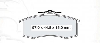 Колодка переднего дискового тормоза ВАЗ (Лада) Ока 1111 (1988-2008) DAFMI.Цена: 349 р.. Увеличить фотографию 3
