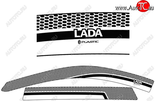 2 259 р. Дефлектора окон CA-Plastic  Лада Калина  1117 универсал (2004-2013) (Серия Art черная, Без хром.молдинга)