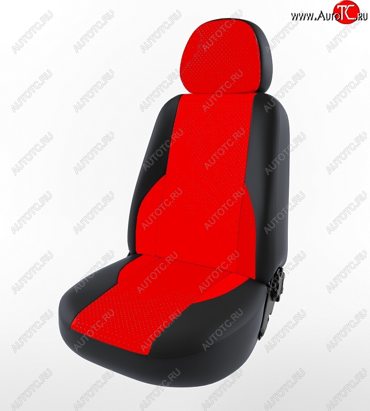 4 599 р. Чехлы для сидений Lord Autofashion Вегас (экокожа) Лада Калина 1119 хэтчбек (2004-2013) (Черный, вставка красная)