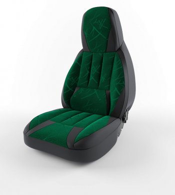 4 799 р. Чехлы для сидений Lord Autofashion Форсаж (экокожа)  Лада 2108 - 2115 (Черный, вставка флок Зеленый юнион). Увеличить фотографию 1