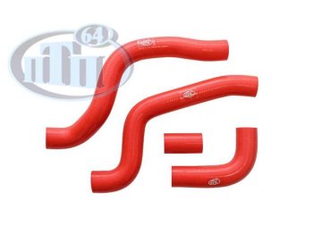 Патрубки радиатора ПТП64 (красный, 4-ёх слойный, армированый) Лада 2111 универсал (1998-2009)