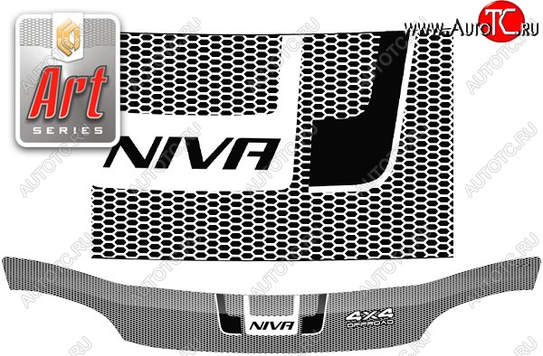 2 499 р. Дефлектор капота CA-Plastiс  Chevrolet Niva  2123 (2002-2008), Лада 2123 (Нива Шевроле) (2002-2008) (Серия Art графит)