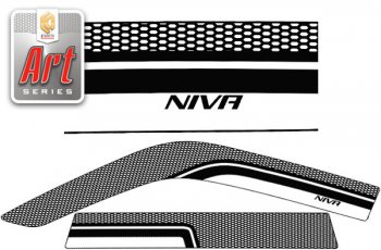 2 499 р. Дефлектора окон CA-Plastic  Chevrolet Niva  2123 (2002-2008), Лада 2123 (Нива Шевроле) (2002-2008) (Серия Art белая, Без хром.молдинга). Увеличить фотографию 1
