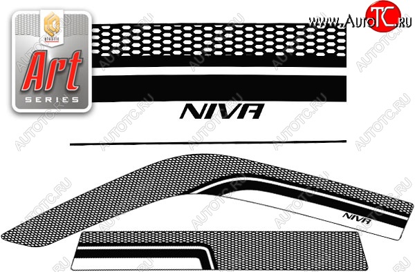 2 499 р. Дефлектора окон CA-Plastic  Chevrolet Niva  2123 (2002-2008), Лада 2123 (Нива Шевроле) (2002-2008) (Серия Art белая, Без хром.молдинга)