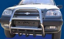 17 499 р. Усиленная защита переднего бампера Сталь-мастер с защитой картера из труб диаметром 60 мм  Chevrolet Niva  2123 (2002-2008), Лада 2123 (Нива Шевроле) (2002-2008). Увеличить фотографию 1