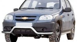 Фигурная защита переднего бампера диаметром 63.5 мм Металл Дизайн Chevrolet (Шеаролет) Niva (Нива)  2123 (2009-2020), ВАЗ (Лада) (vaz) 2123 (Нива Шевроле) (niva) (2009-2021)