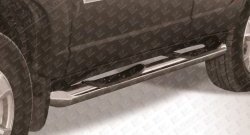 Защита порогов из трубы d76 мм с пластиковыми вставками для ног (рестайлинг) (рестайлинг) Slitkoff Chevrolet (Шевролет) Niva (Нива)  2123 (2009-2020), Лада (ваз) 2123 (Нива Шевроле) (niva) (2009-2021)