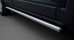 17 799 р. Защита порогов из круглой трубы диаметром 76 мм (дорестайлинг) Russtal  Chevrolet Niva  2123 (2002-2008), Лада 2123 (Нива Шевроле) (2002-2008) (Защита порогов с со скосами на торцах (вариант 1)). Увеличить фотографию 2