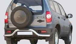 Фигурная защита заднего бампера диаметром 63.5 мм с пластиковой вставкой Металл Дизайн Chevrolet (Шеаролет) Niva (Нива)  2123 (2009-2020), ВАЗ (Лада) (vaz) 2123 (Нива Шевроле) (niva) (2009-2021)
