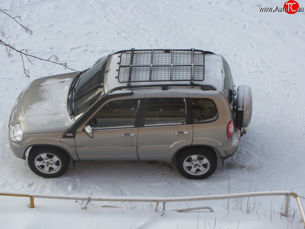 7 299 р. Экспедиционный багажник Спринт (установка на штатные рейлинги) Chevrolet Niva 2123 дорестайлинг (2002-2008)