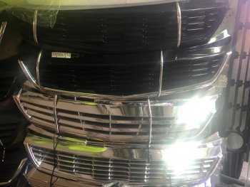 1 999 р. Решетка радиатора в бампер Drive Лада Приора 2170 седан рестайлинг (2013-2018) (Черная, Неокрашенная). Увеличить фотографию 2