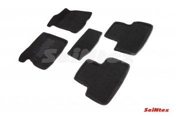 Комплект 3D ковриков в салон (ворсовые / чёрные) Seintex Лада Приора 2172 хэтчбек дорестайлинг (2008-2014)