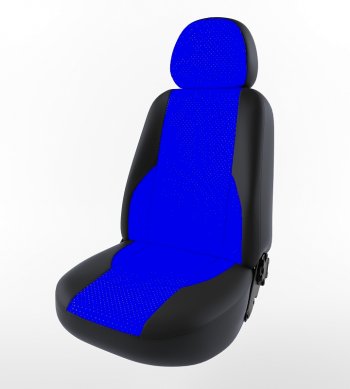 5 749 р. Чехлы для сидений Lord Autofashion Вегас (экокожа)  Лада Приора  2170 седан (2013-2018) (Черный, вставка синяя). Увеличить фотографию 1