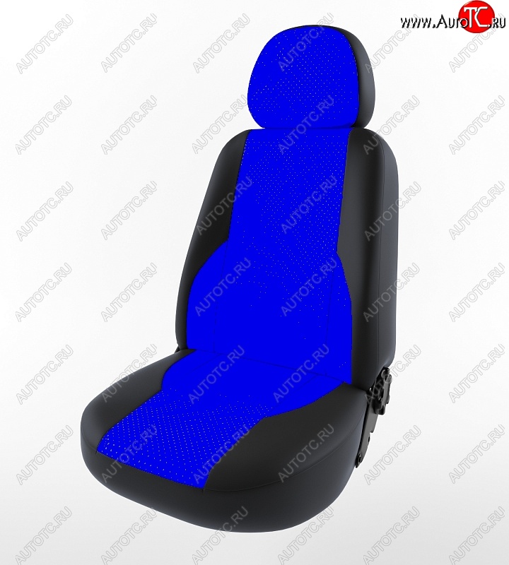 5 749 р. Чехлы для сидений Lord Autofashion Вегас (экокожа)  Лада Приора  2170 седан (2013-2018) (Черный, вставка синяя)
