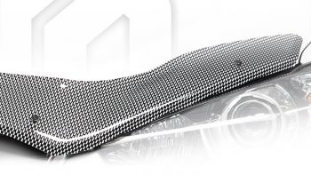 2 599 р. Дефлектор капота CA-Plastiс  Лада Гранта  2190 седан (2011-2017) (Шелкография карбон-серебро). Увеличить фотографию 1