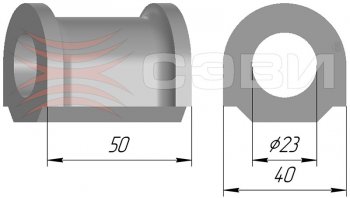 Комплект подушек (втулок) переднего стабилизатора СЭВИ-Эксперт (на стабилизатор Ø 24 мм) Лада Калина 1118 седан (2004-2013)