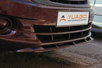 5 899 р. Нижний спойлер переднего бампера (в цвет автомобиля) Yuago Лада Гранта 2190 седан дорестайлинг (2011-2017) (Окрашенный). Увеличить фотографию 1