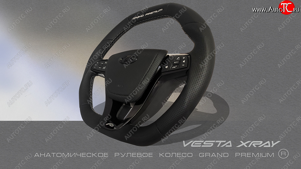 14 199 р. Анатомическое рулевое колесо Grand Premium Лада Веста 2180 седан дорестайлинг (2015-2023) (Без подогрева, На базе руля клиента)