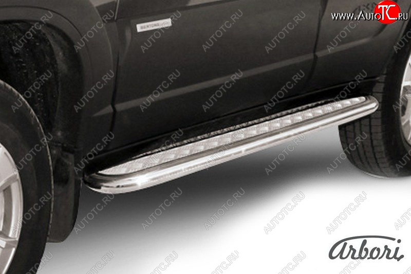20 349 р. Порожки для ног Arbori (нержавейка, алюмиий, d57) Chevrolet Niva 2123 рестайлинг (2009-2020)