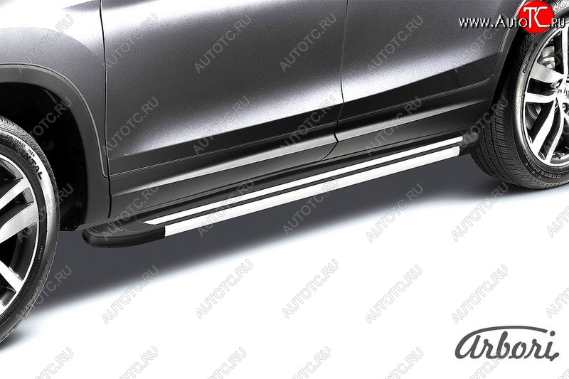 12 149 р. Порожки для ног Arbori Luxe Black  Chevrolet Niva  2123 (2009-2020), Лада 2123 (Нива Шевроле) (2009-2021)