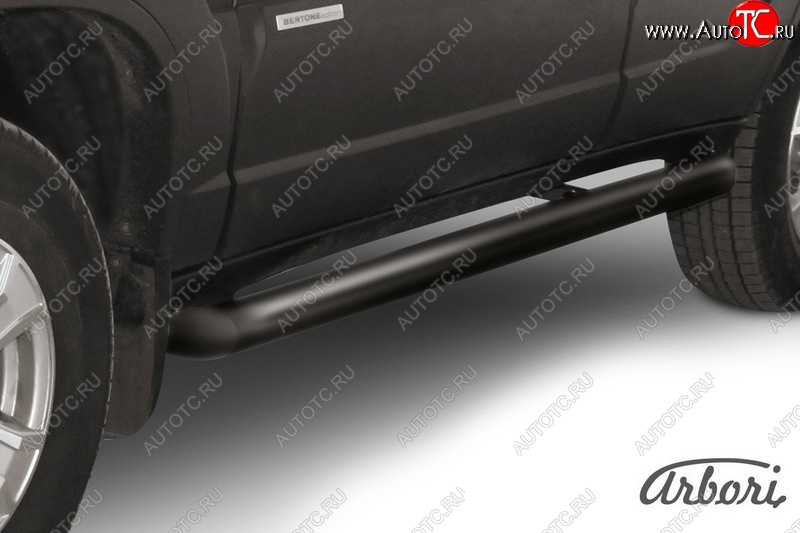 14 349 р. Защита штатных порогов Arbori (черная, d76 mm).  Chevrolet Niva  2123 (2009-2020), Лада 2123 (Нива Шевроле) (2009-2021)