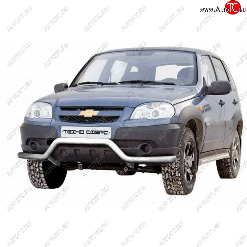 18 399 р. Защита переднего бампера ТехноСфера (Техно Сфера) Волна (нержавейка, d63.5 mm)  Chevrolet Niva  2123 (2009-2020), Лада 2123 (Нива Шевроле) (2009-2021)