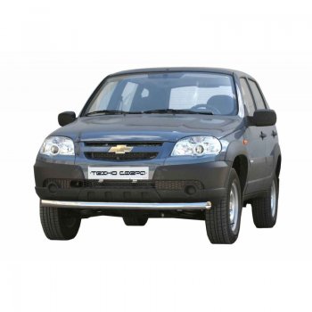 Защита переднего бампера ТехноСфера (Техно Сфера) (нержавейка, d63.5 mm) Chevrolet (Шевролет) Niva (Нива)  2123 (2009-2020), Лада (ваз) 2123 (Нива Шевроле) (niva) (2009-2021)