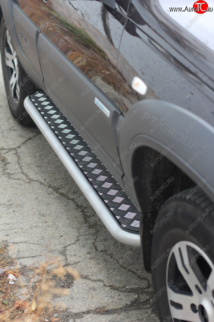 10 449 р. Порожки для ног Petroil Tuning (Ø51 мм) Chevrolet Niva 2123 рестайлинг (2009-2020) (Сталь с полимерным покрытием в цвет: серебристый ❞Искра❝)