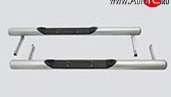 Защита порогов из трубы d76 мм с пластиковыми вставками для ног Металл Дизайн ВАЗ (Лада) (vaz) Нива 4х4 (niva)  3 двери (1977-2023) 3 двери 2121