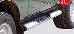 Защита порогов с пластиковой накладкой для ног из круглой трубы диаметром 76 мм Urban Металл Дизайн ВАЗ (Лада) (vaz) Нива 4х4 (niva)  3 двери (1977-2023) 3 двери 2121