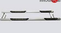 Защита порогов из трубы d76 мм с пластиковыми вставками для ног Металл Дизайн ВАЗ (Лада) (vaz) нива 4х4 (niva)  5 дверей (1993-2023) 5 дверей 2131