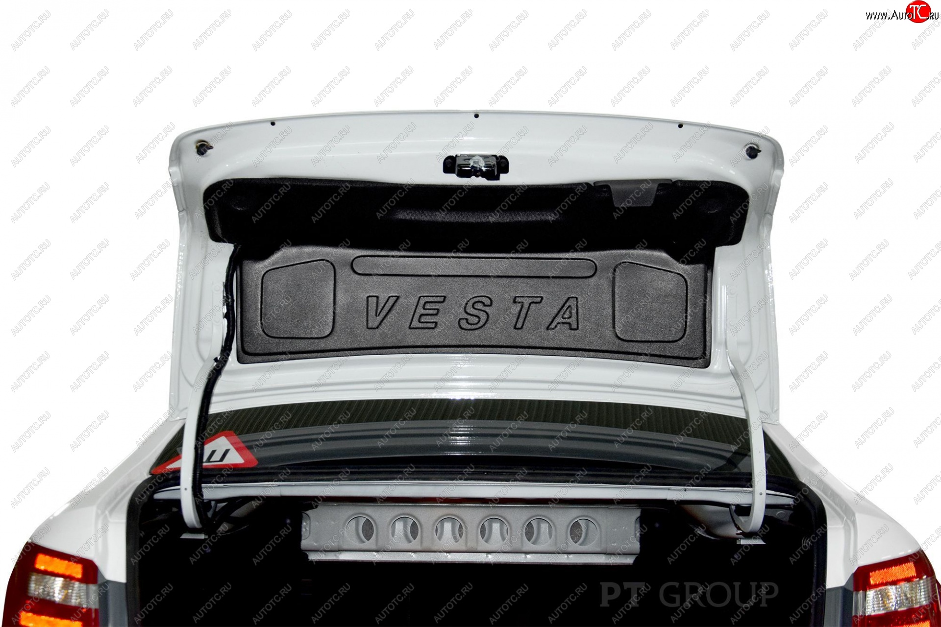 1 699 р. Внутренняя облицовка крышки багажника Petroil Tuning с надписью VESTA  Лада Веста  2180 седан (2015-2023)