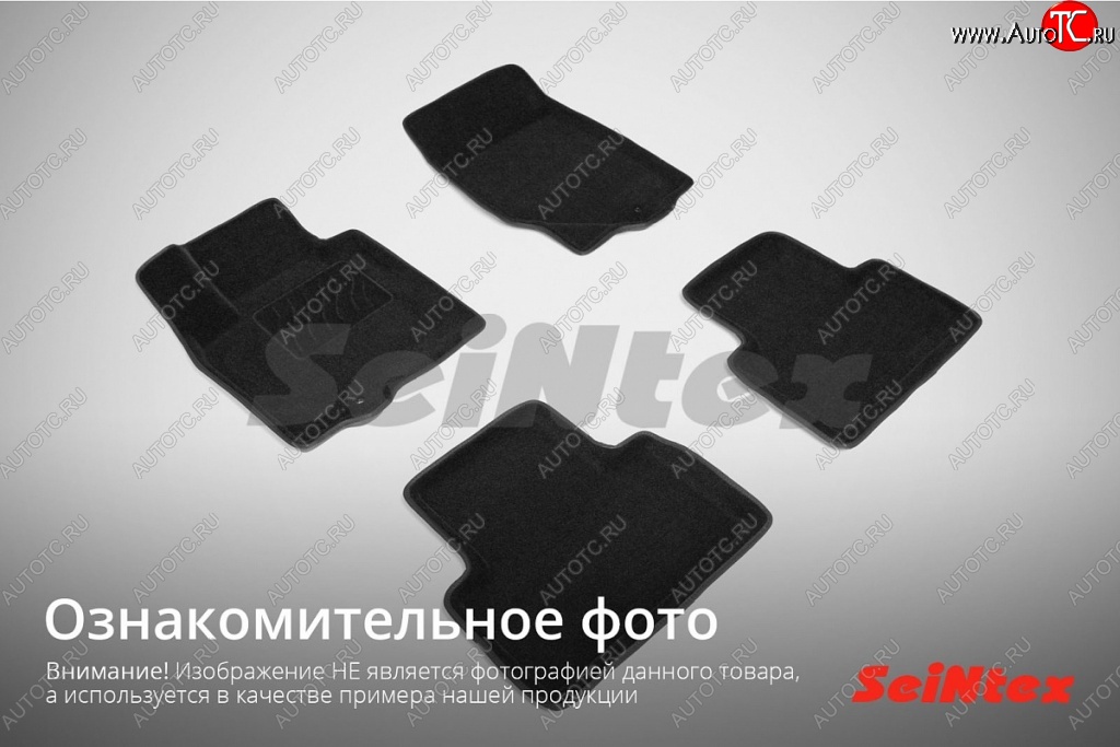 4 399 р. Износостойкие коврики в салон SeiNtex Premium 3D 4 шт. (ворсовые, черные) Лада Веста 2180 седан дорестайлинг (2015-2023)