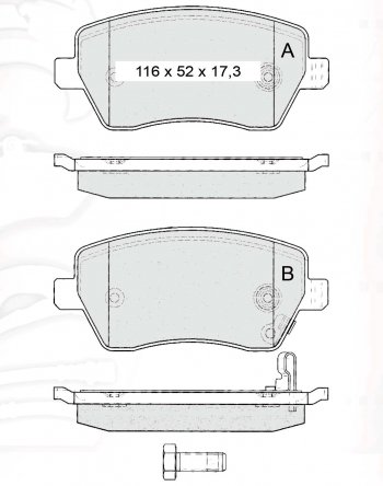 689 р. Колодка переднего дискового тормоза DAFMI (SM) Лада Веста 2180 седан дорестайлинг (2015-2023). Увеличить фотографию 3