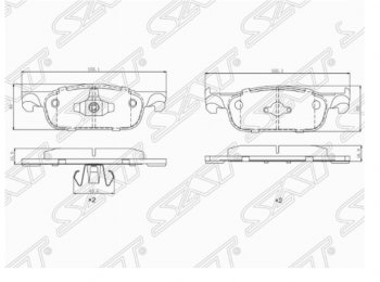 1 499 р. Комплект передних тормозных колодок SAT  Лада XRAY (2016-2024). Увеличить фотографию 1