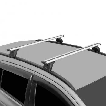 11 997 р. Багажник на крышу с низкими рейлингами сборе LUX  Лада XRAY - XRAY Cross (дуги аэро-трэвэл 110 см, без замка, серебро). Увеличить фотографию 5