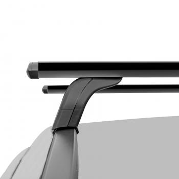 13 996 р. Багажник на крышу с низкими рейлингами сборе LUX  Лада XRAY - XRAY Cross (дуги аэро-трэвэл 110 см, с замком, черный). Увеличить фотографию 3