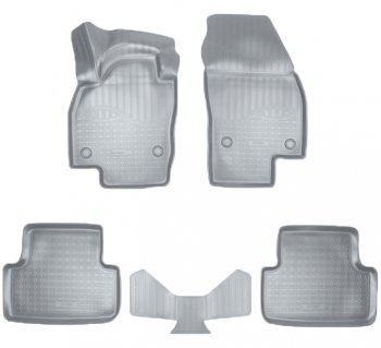 2 699 р. Коврики салонные Noplast (3D)  Volkswagen T-Cross (2019-2024) (Серые). Увеличить фотографию 1