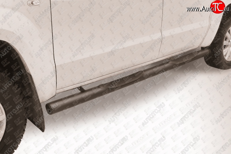 12 549 р. Защита порогов d76 с проступями  Volkswagen Amarok (2009-2016) (Цвет: серебристый)