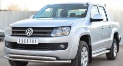 18 999 р. Защита переднего бампера (2 трубыØ63 мм, нержавейка) SLITKOFF  Volkswagen Amarok (2009-2016) дорестайлинг. Увеличить фотографию 4